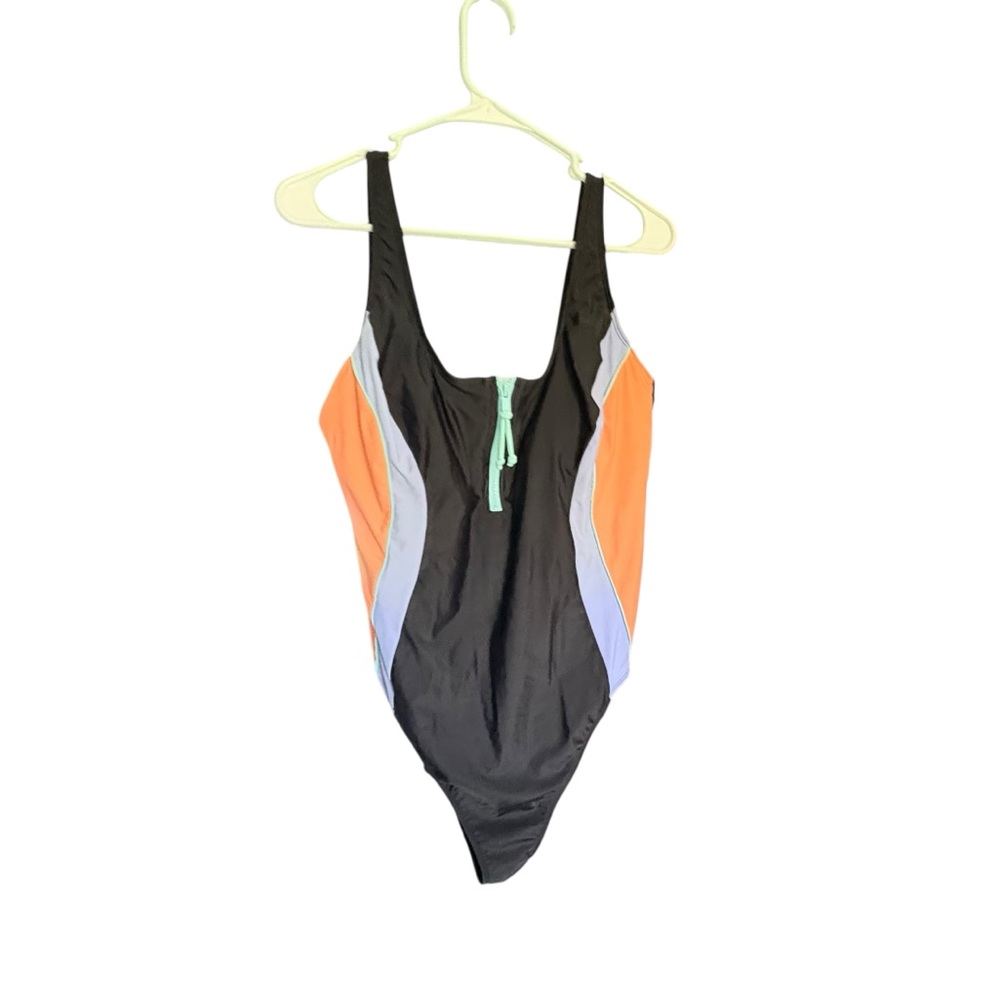 Sports Illustrated MultiColor Zip Up One Piece Swimsuit XL - Picture 3 of 14